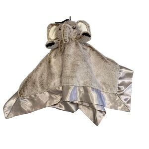 Lucy Darling Elephant Baby Lovey Security Blanket Frosted Plush Satin Toy 17x17